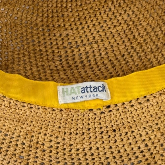 HATattack New York Straw Floppy Sun Hat Womens One Size Beaded Beach Vacation - Picture 11 of 16